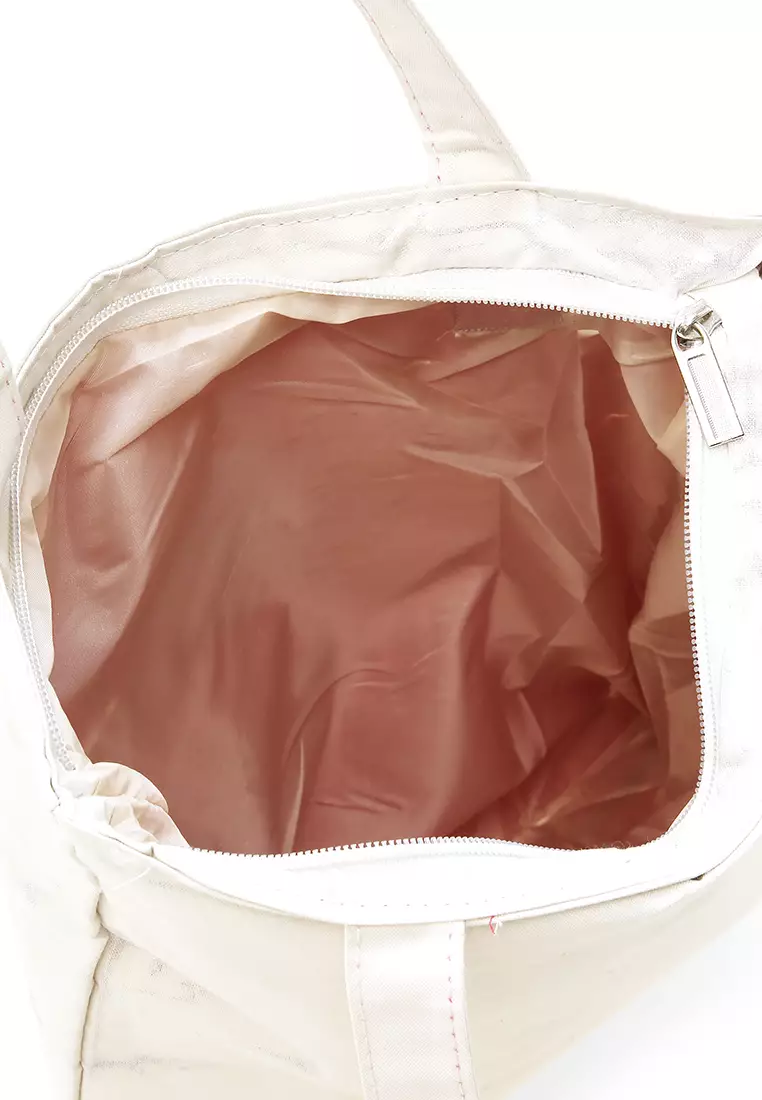 Millane Totebag Wanita Model Hipster Kasual Large Storage Material Canvas ORIGINAL - White