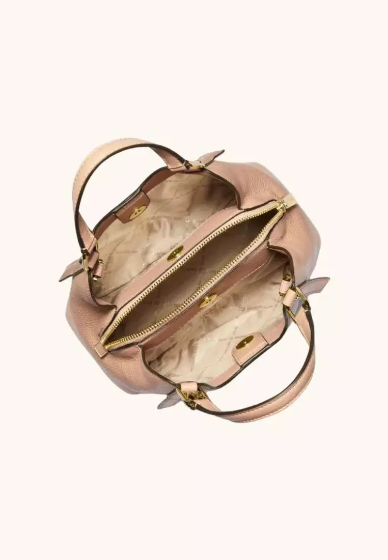 Michael Kors Arlo Small Pebbled Leather Crossbody Bag Buff