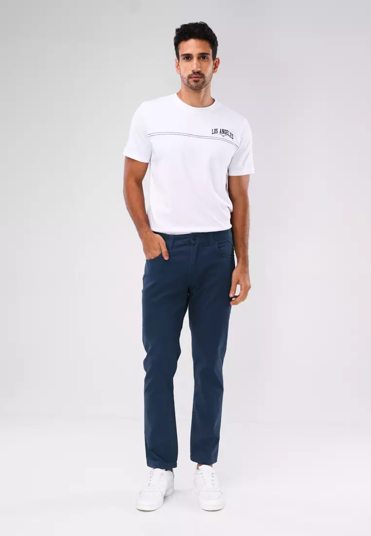 Colored Long Pants Slim Tapered Stretch