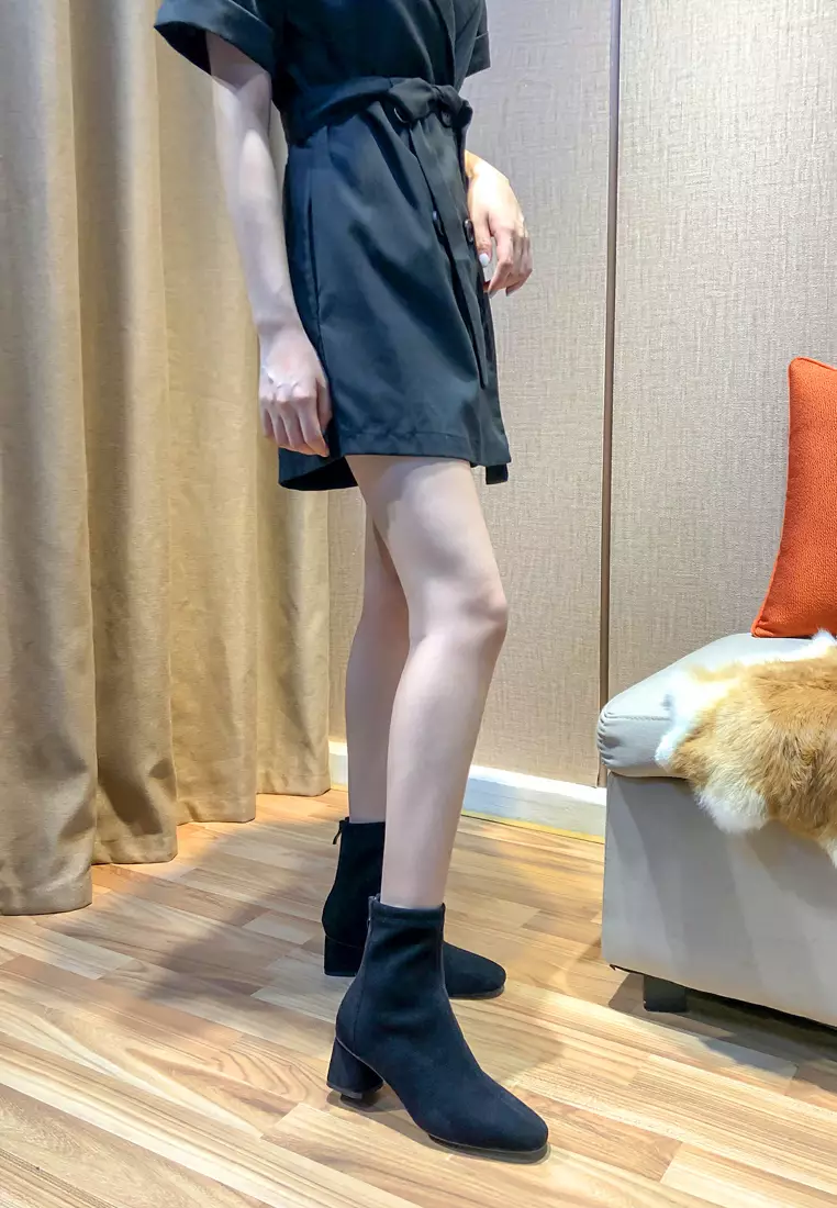 Synthetic Suede Mid Ankle Boots 2150-3