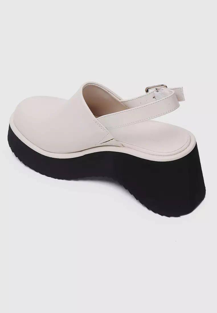 White on sale platform clogs