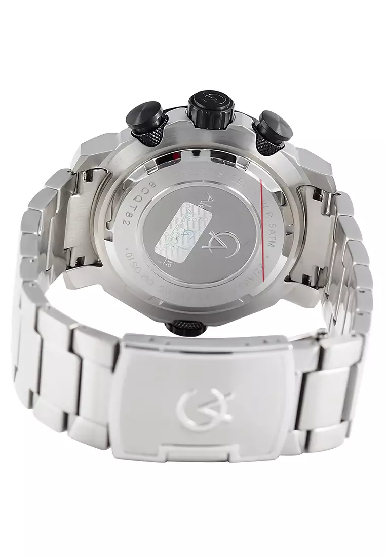Alexandre Christie - Jam Tangan Chronograph Pria - Silver - Stainless Steel Bracelet - 6565 MCBTBBA