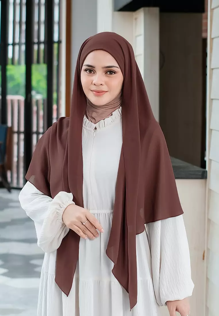 HIJAB INSTAN PAULA - DARK BROWN