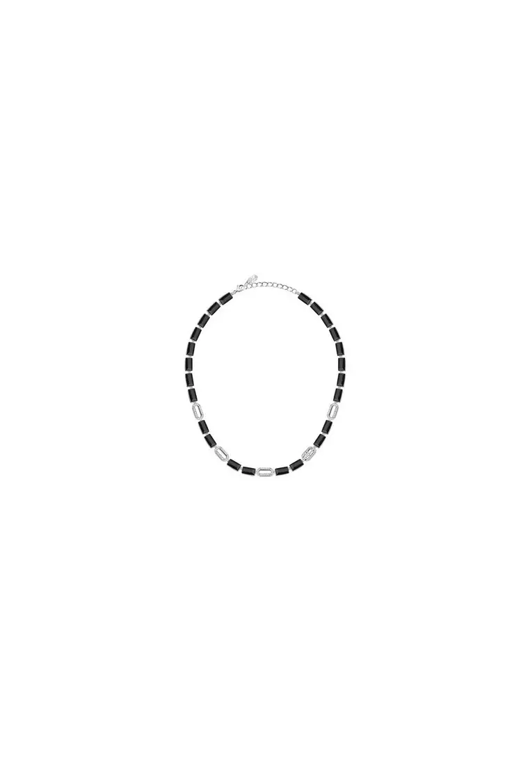 Karl Lagerfeld Black Crystals Chain Necklace KLAYC03