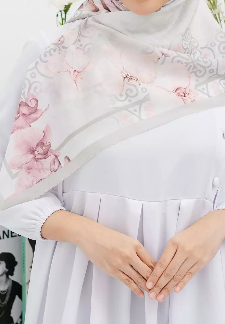 Orchidz Signature Square Voile Scarf Hijab Premium Wanita Sugarcane