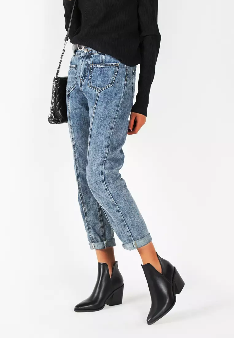 8CM Synthetic Leather Ankle Boots WTY1189-1