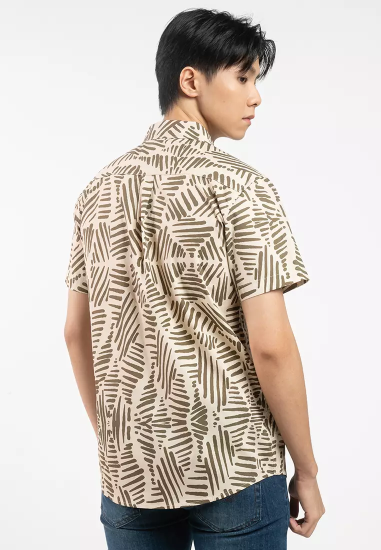 Artistic Brush Print Short Sleeve Shirts