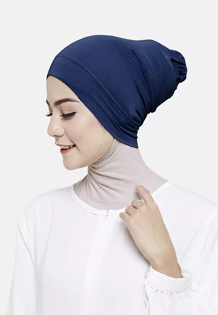 Cotton Bee - Inner Rayon Basic | Ciput Hijab Karet | Dalaman Kerudung - Navy