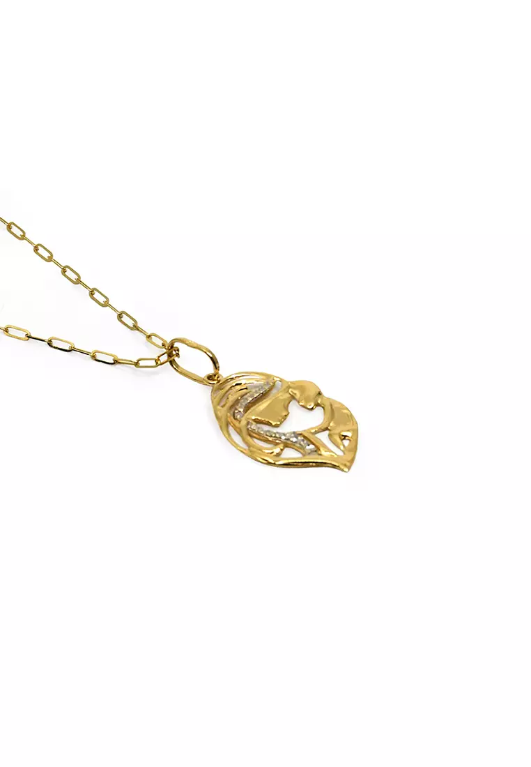 18K Italian Made Bicolor Gold Necklace and Pendant