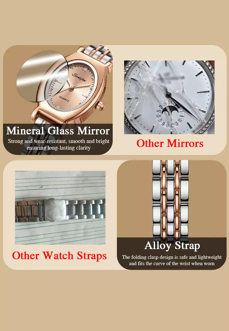 Jam Tangan Wanita Original Oval Korea Elegan Vintage Kuarsa Tali Alloy Jam Tangan CewekA008 allrose