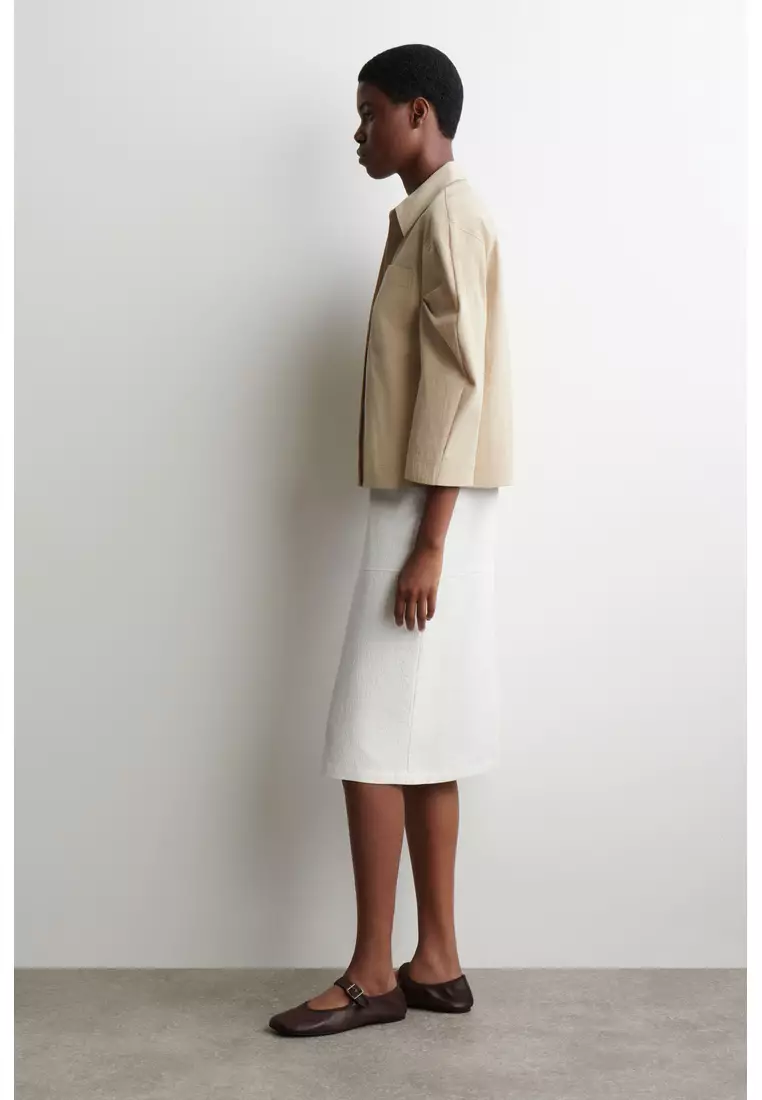 CURVED-SLEEVE COTTON SHIRT