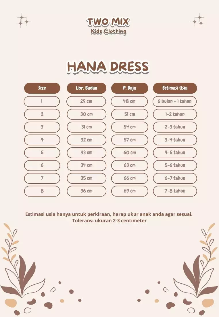 Two Mix - Hanna Dress - Baju Anak Perempuan Cantik Kasual Korean Style 1-8 Tahun 4410 Latte