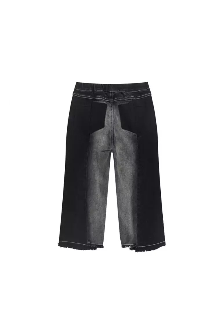 Straight-Cut Jeans With Ripped Hem