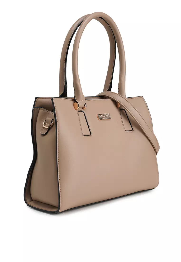 Faux Leather Convertible Tote Bag