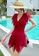 A-IN GIRLS red Sexy Gauze Open Back One-Piece Swimsuit 241F6USB14410EGS_5