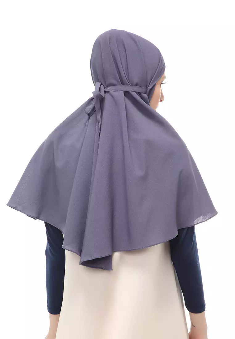 Tamara Jilbab Muslimah Wanita Motif Polos Relaxed Fit - Abu Tua