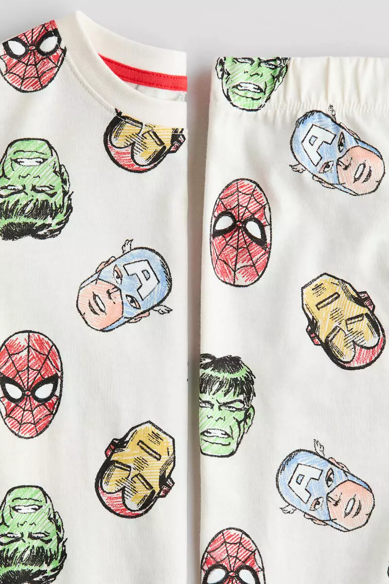 Printed cotton jersey pyjamas