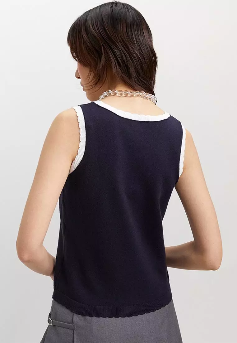 Embroidered Logo Knit Top