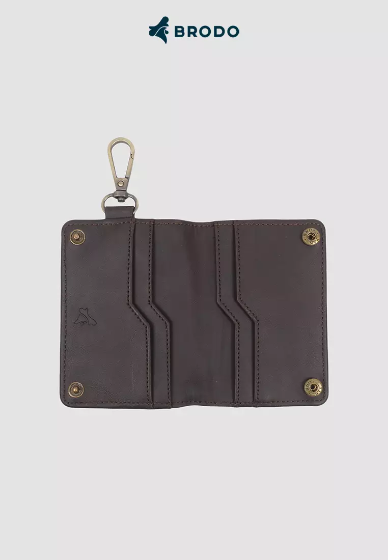BRODO - Folde Synthetic Leather Key Wallet Brown