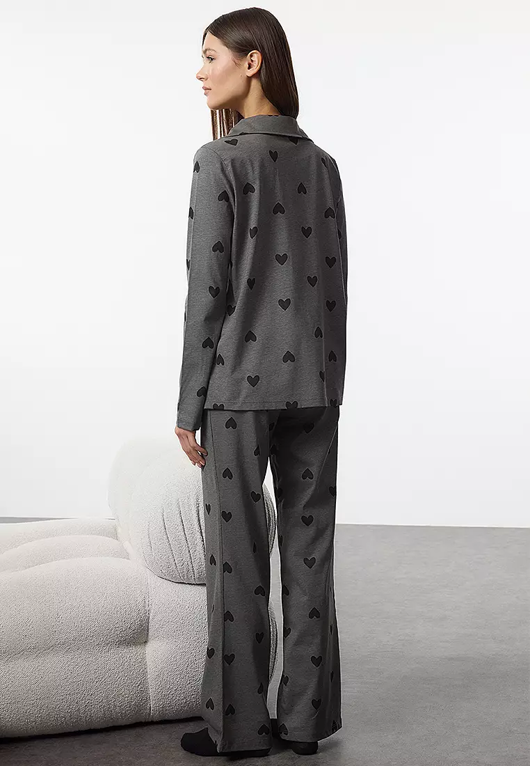 Heart Knitted Pajama Set