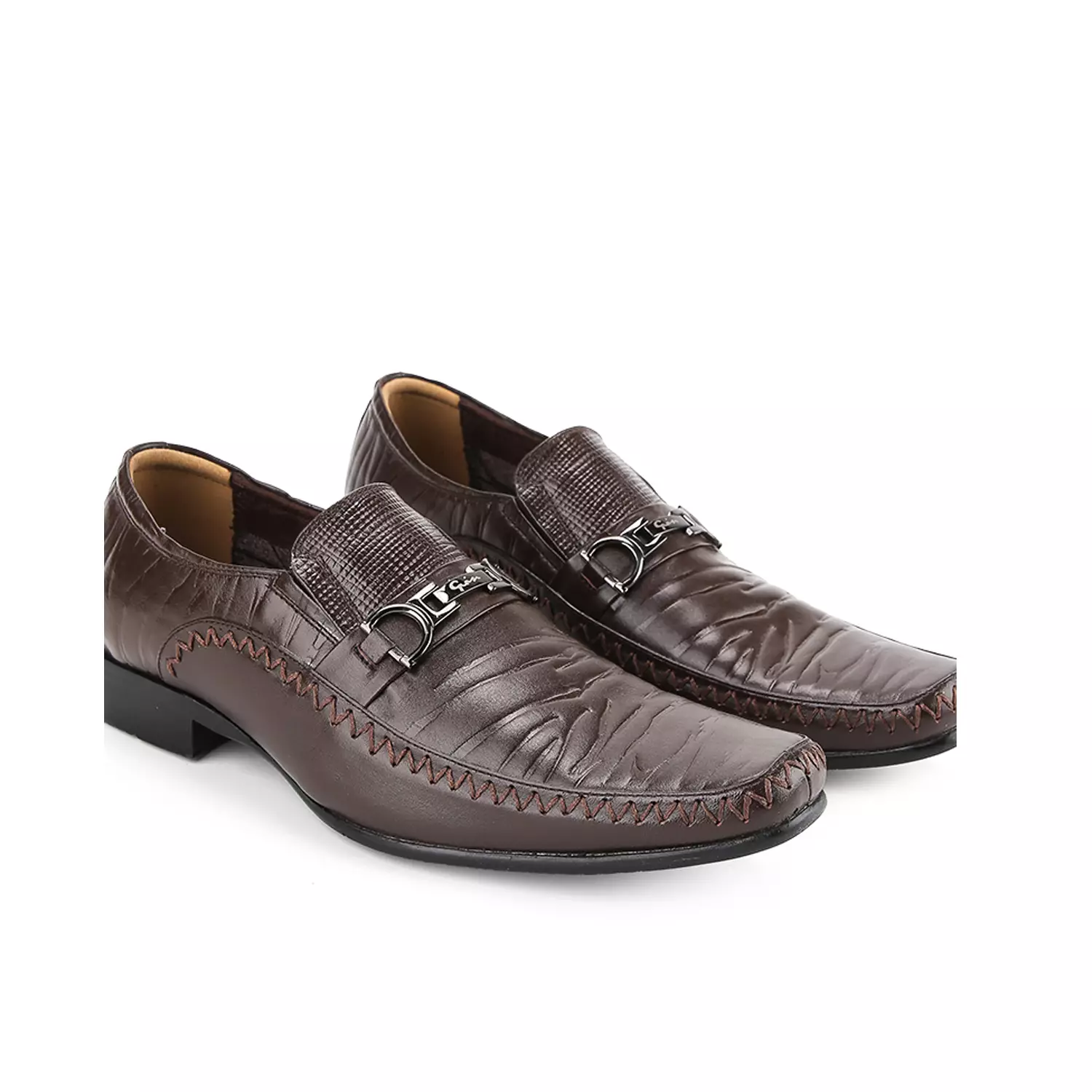 William Men Shoes Formal Pantofel Kulit Asli - Brown