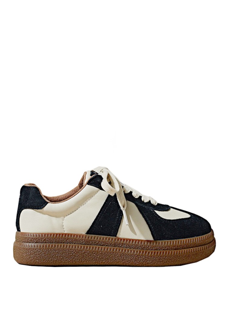 VANSA Cow Leather Paneled Platform Sneakers VPW-T8321
