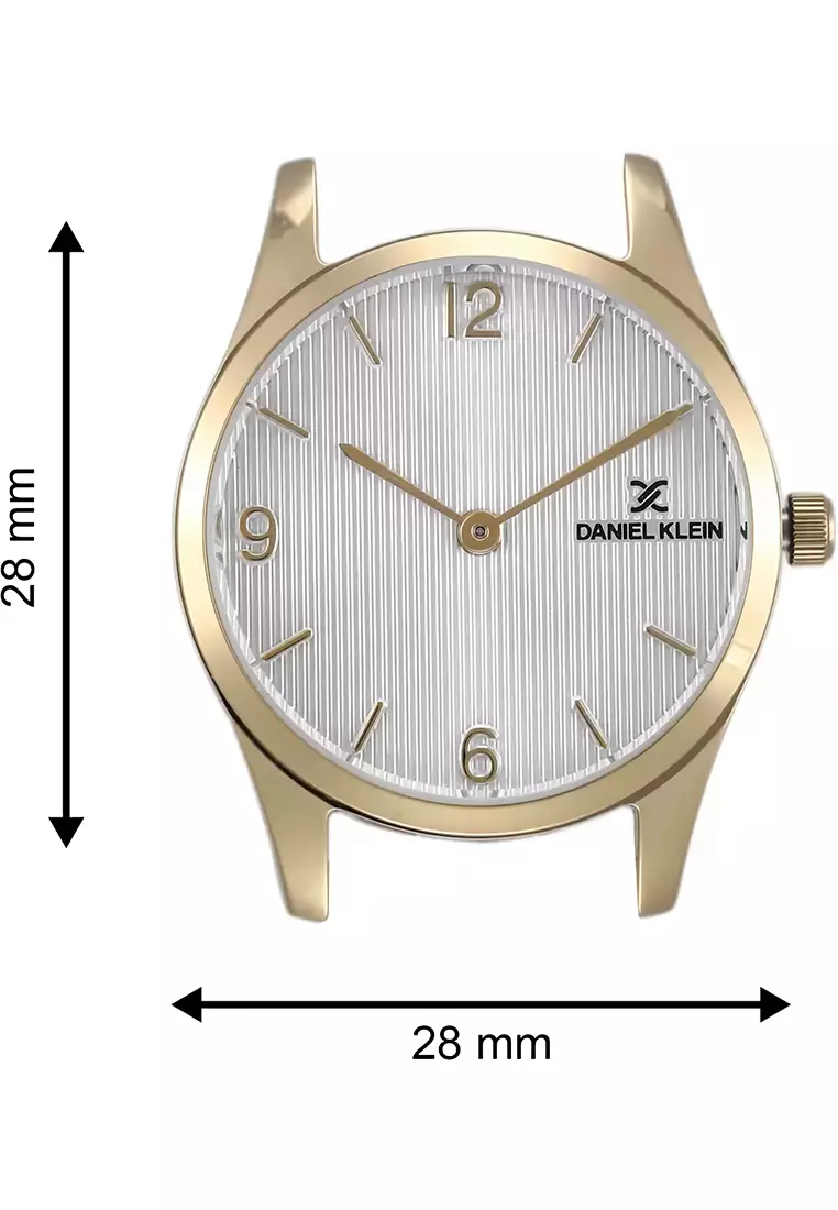 Daniel Klein - Jam Tangan Analog Wanita - Gold - White Leather Strap - DK11945-2