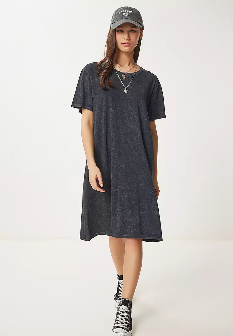 Washed Cotton Knit Dress