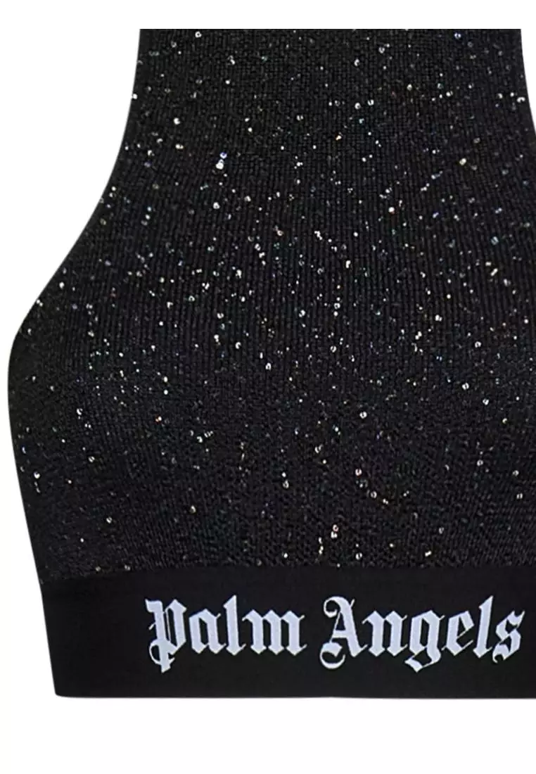 PALM ANGELS Printed stretch-jersey bra top
