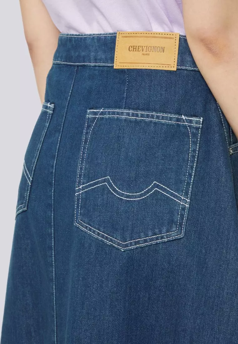 女裝扇形中長牛仔裙