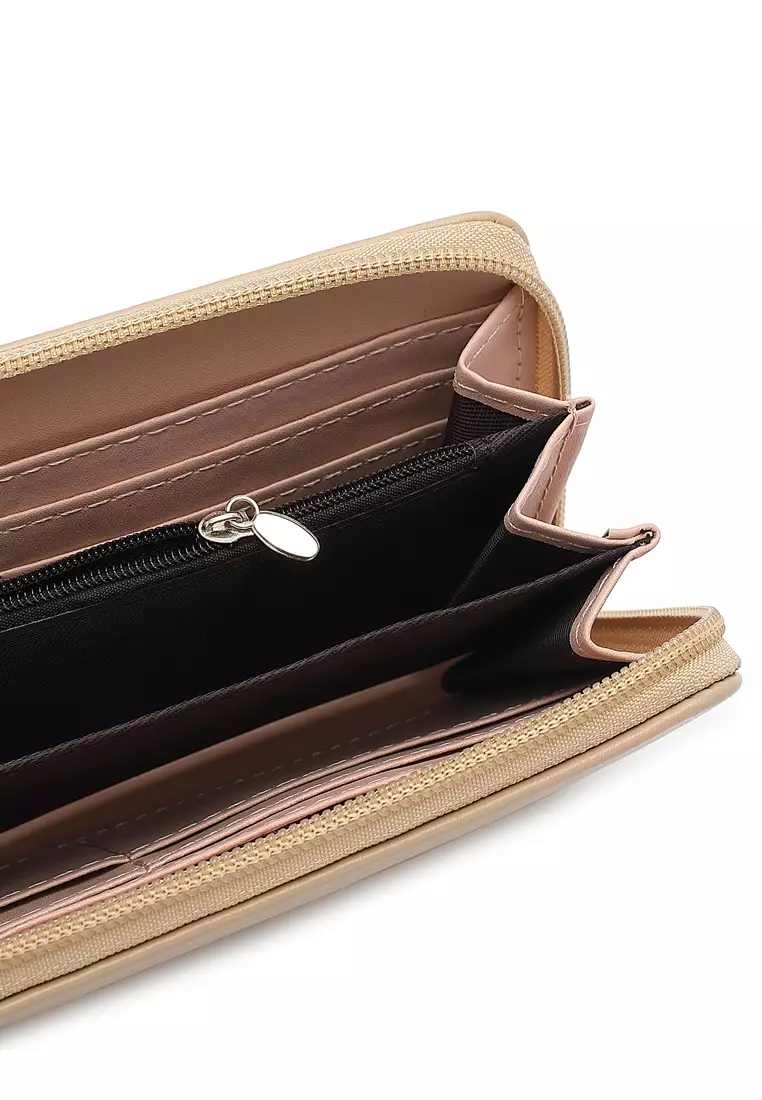 Women's Long Zipper Wallet - Apricot