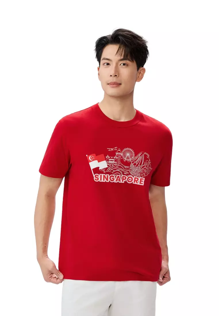 Giordano Men NDP 2026 Collection Slim Fit Crew Neck Printed T-Shirt (Singapore National Day Parade Collection)