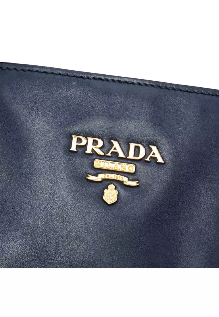 Pre-Loved Prada Soft Calfskin Open Convertible Shopping Tote