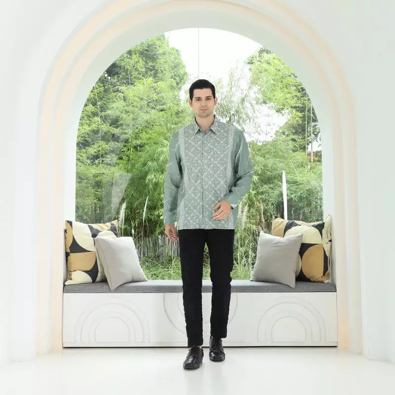 Rinjanie Batik - Kemeja Batik Lengan Panjang - Kemeja Pria - Kemeja Pria Modern - Greentea Series