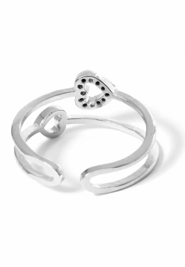 Cincin Diamond Casual Perhiasan Aksesoris Fashion Wanita Sliver - 7