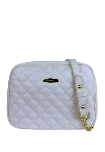 Mel&Co white Quilted Semi-Chain Sling Bag DCFA3ACB28B006GS_1