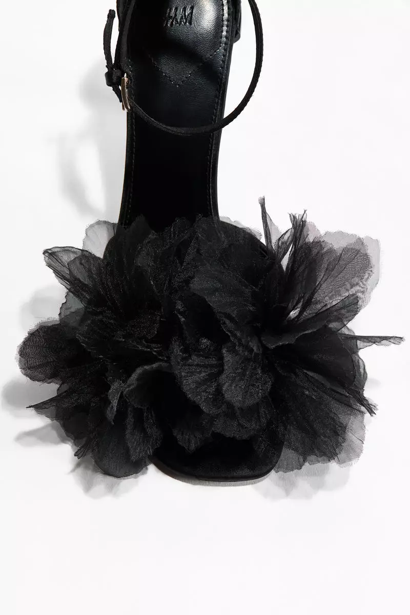 Flower-detail heeled sandals