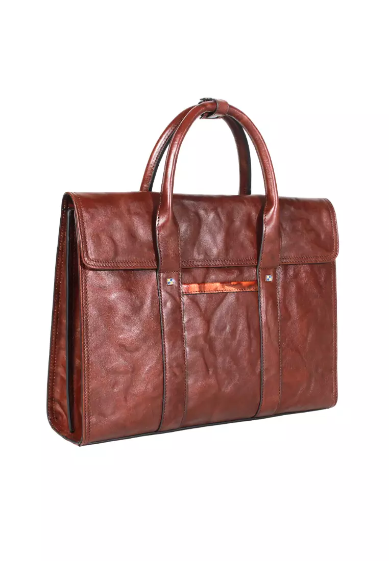 Buy Lara First Layer Cowhide Hand grab Leather Men's Tote Bag