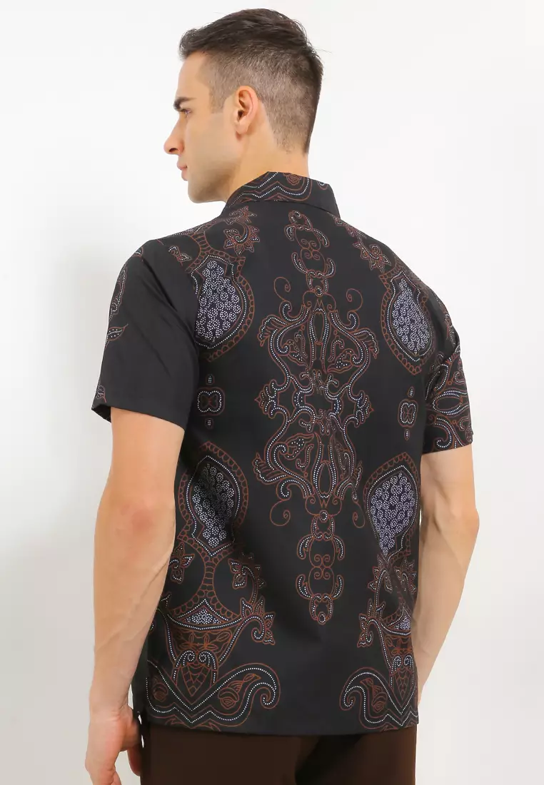 Abinawa Kemeja Batik Exclusive Premium Pria Casual Modern Lengan Pendek