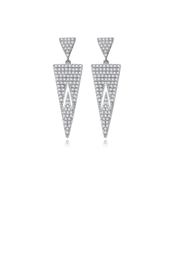 Glamorousky white Simple Bright Geometric Triangle Earrings with Cubic Zirconia 4AED2AC7ABC27AGS_1