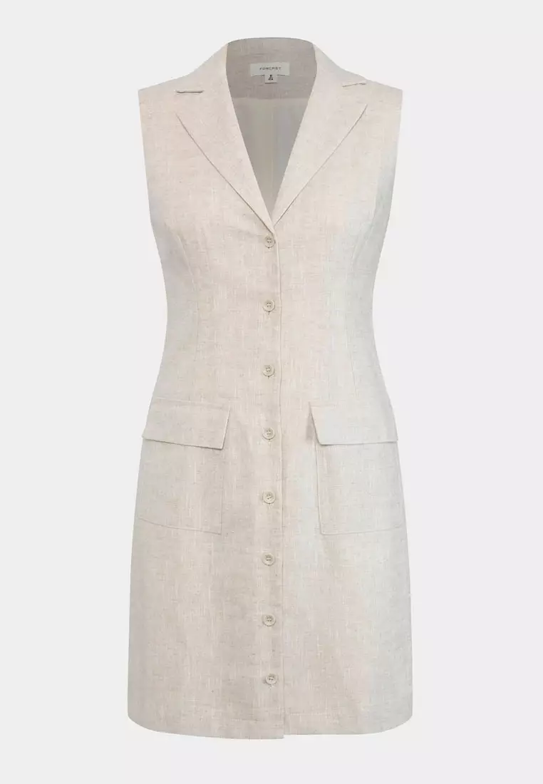 Valeria Buttoned Linen Dress