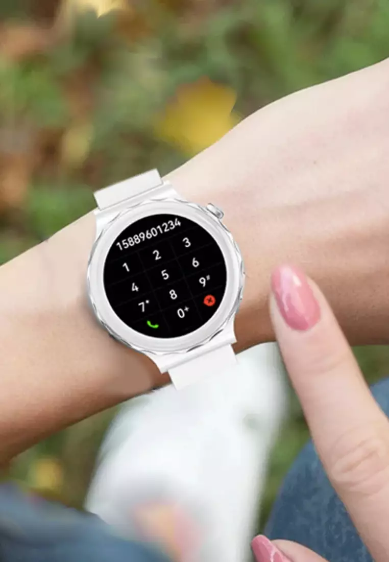 Unisex IOS/Android White SmartWatch + 1 Free White Rubber Strap