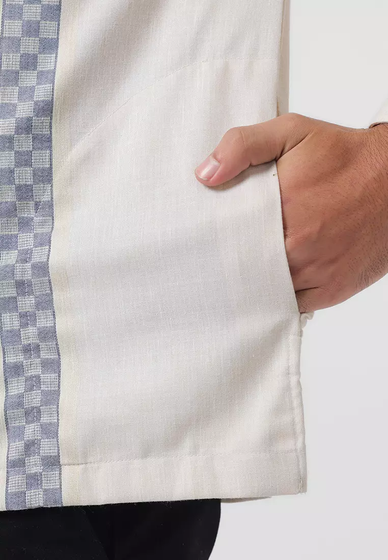 Kemeja Koko Pria Lengan Panjang Baju Muslim Pria AZZAM BEIGE
