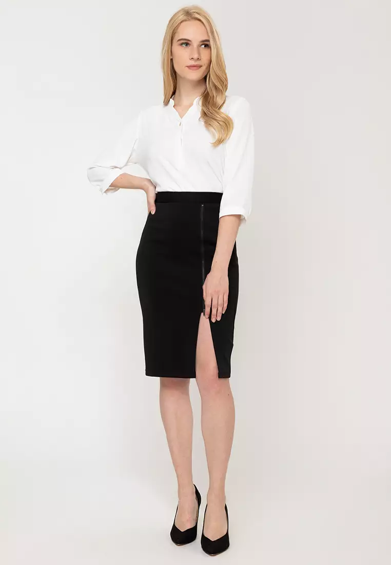 Lennox Mandarin Collar 3/4 Sleeve Top