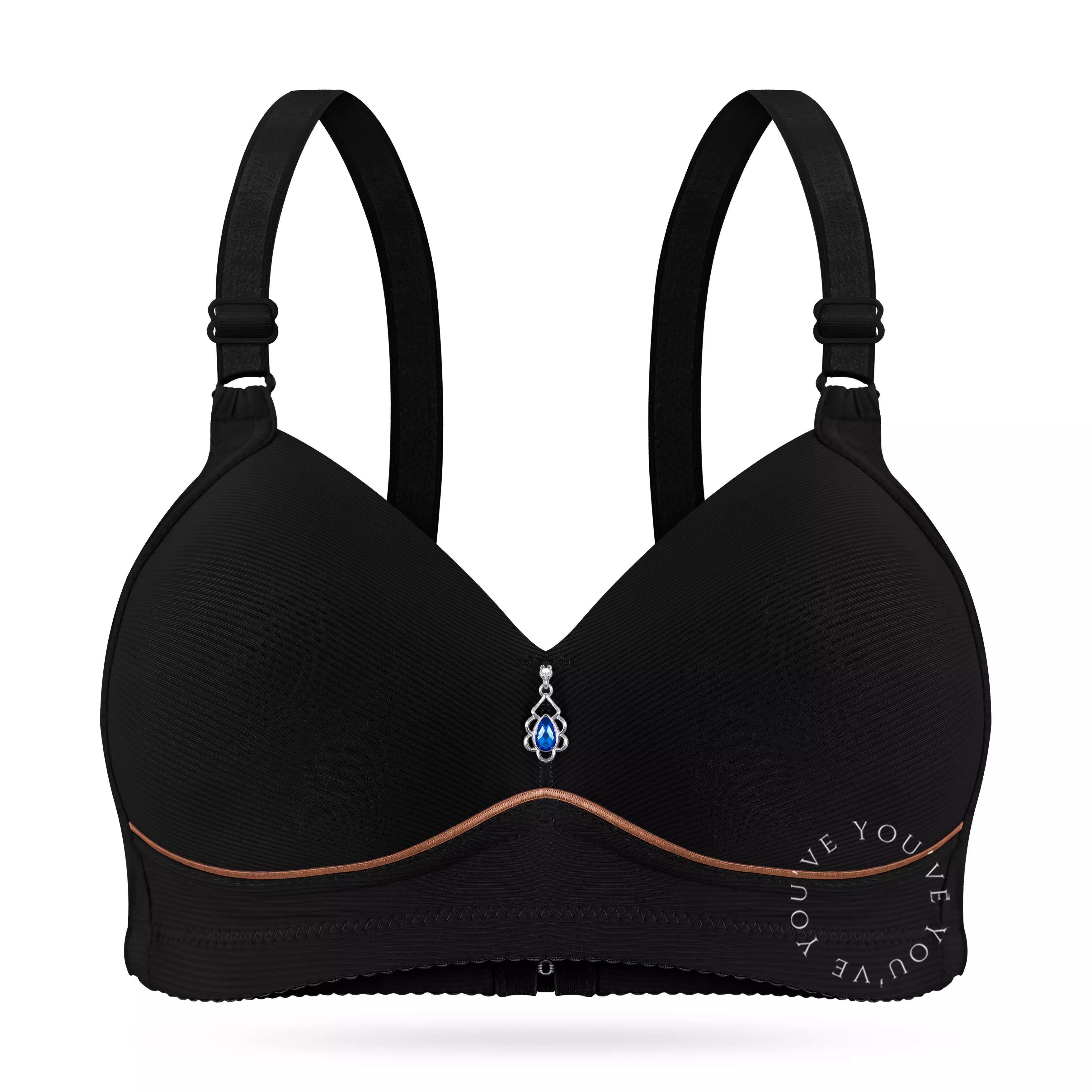 You’ve ( YouHave ) BH Bra Wanita Motif Cup B C Garis Lembut Bh Busa Standar Tanpa Kawat Kait 3 Beha 100197