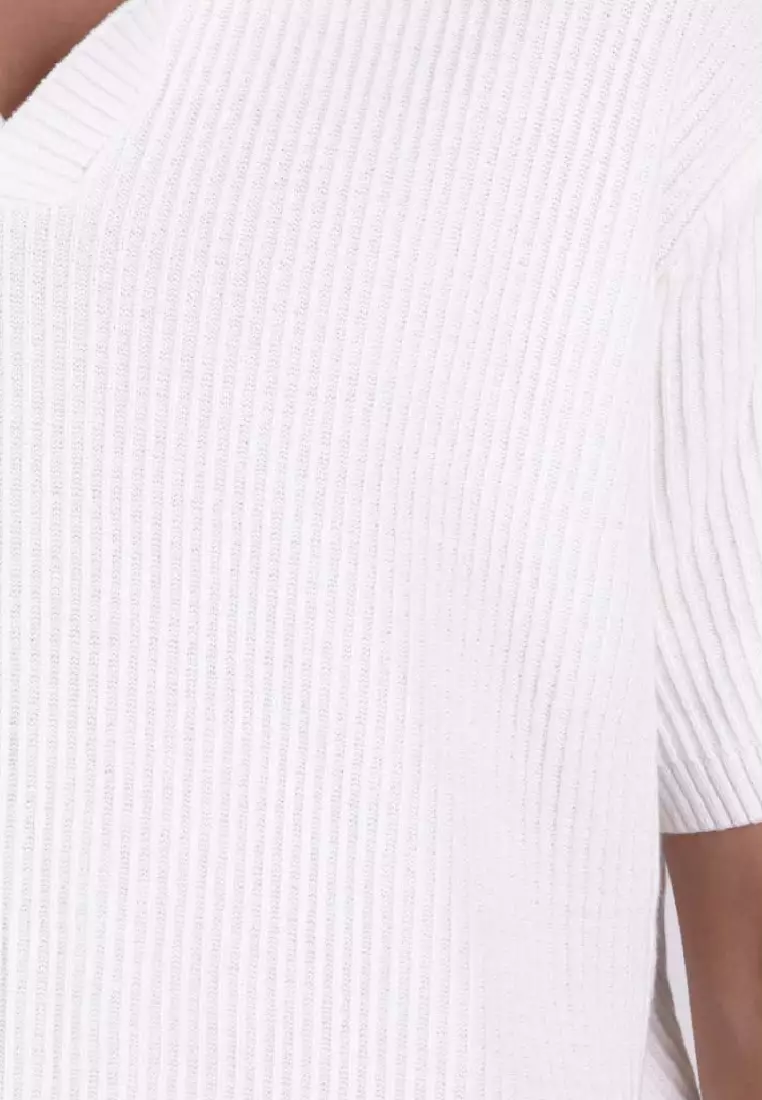 Emba Denim - Elon Kaos Pria Polo Knit Regular Fit  White