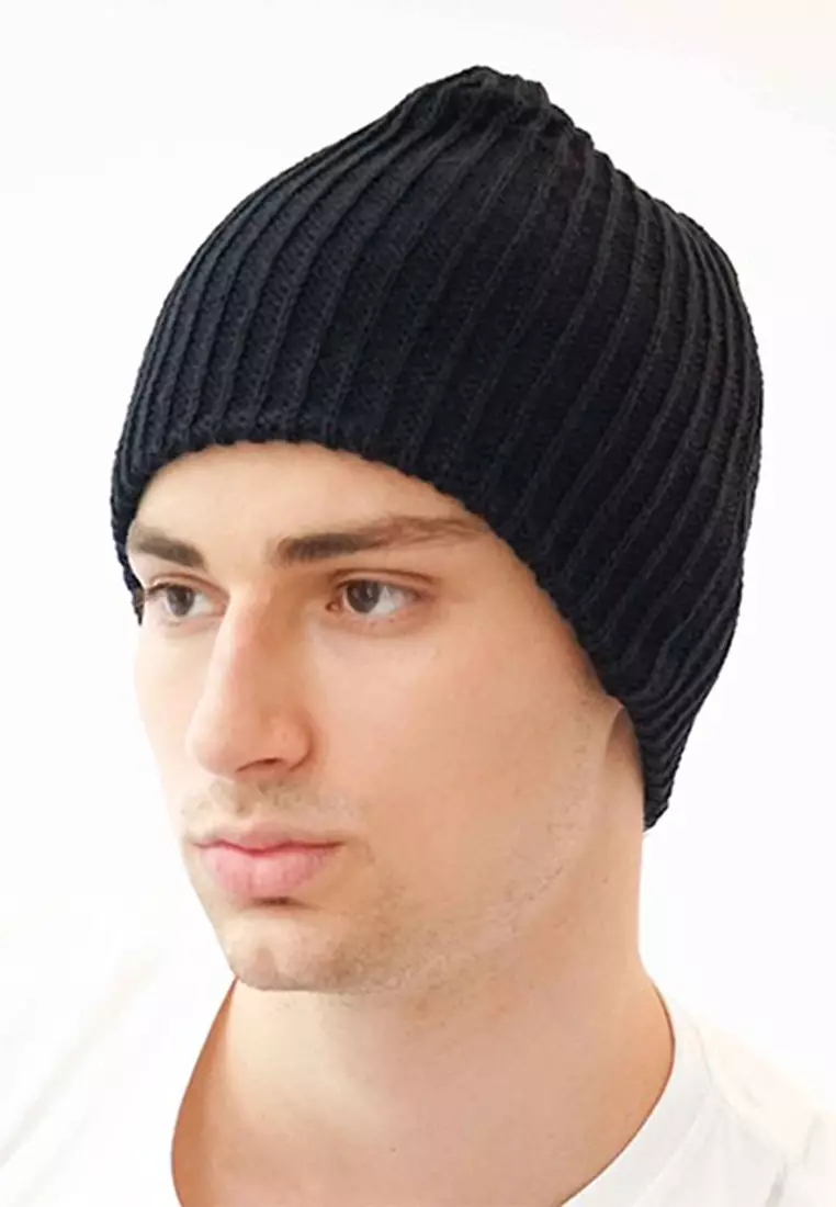 Houseofcuff Topi Kupluk Rajut Beanie Hat Polos Topi Gunung Hitam