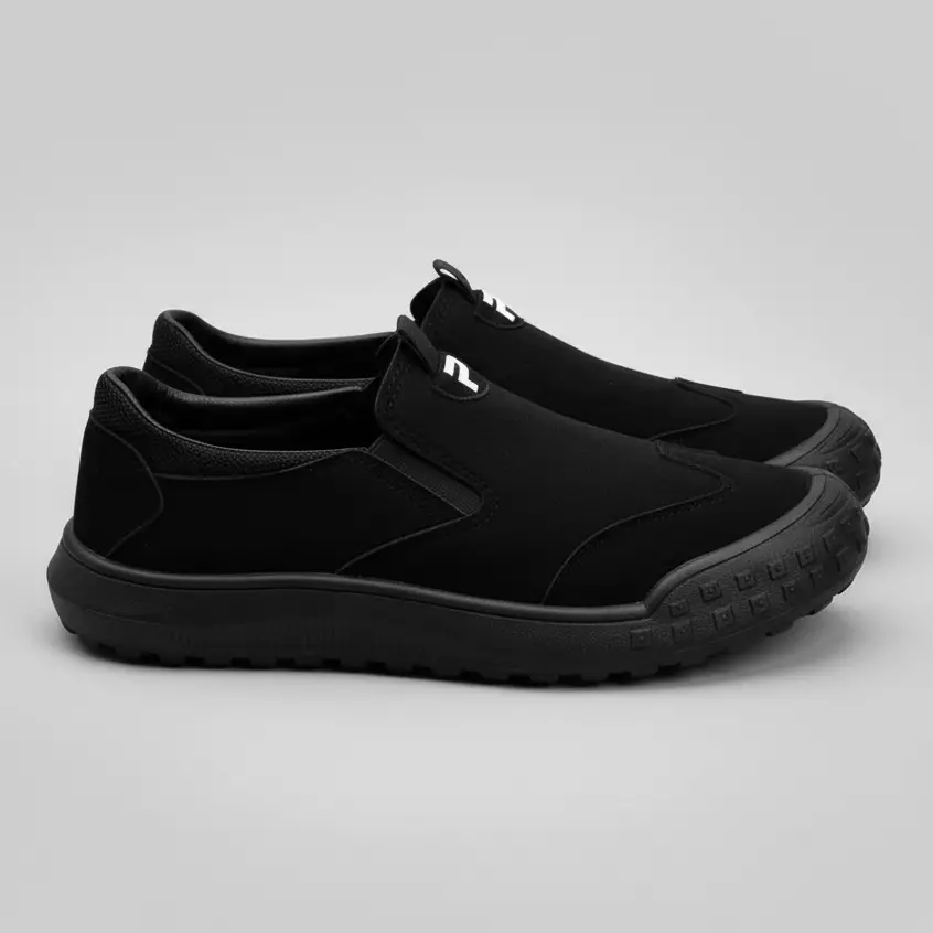 Paulmay Sepatu Slipon Pria Wanita Leon Black