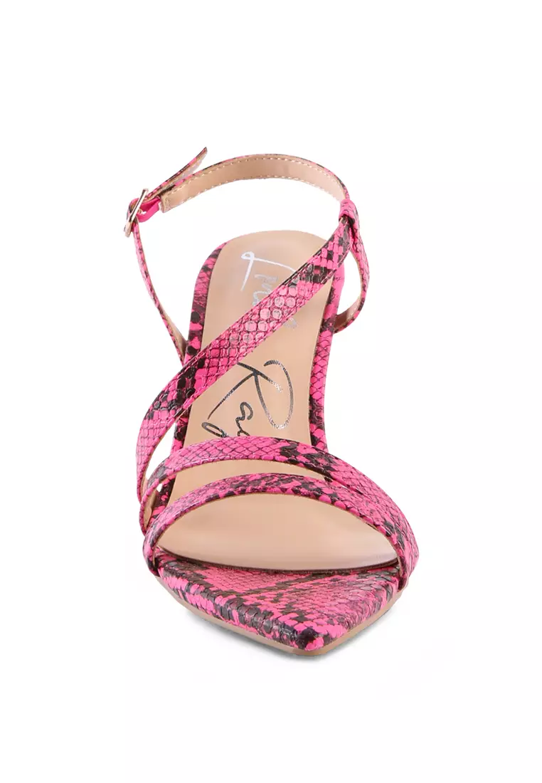 Pink snake 2024 print sandals