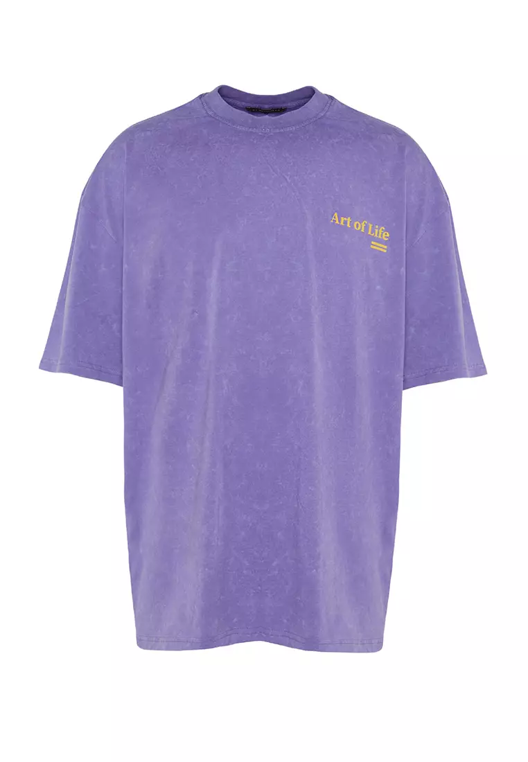 Faded-Effect Printed T-Shirt